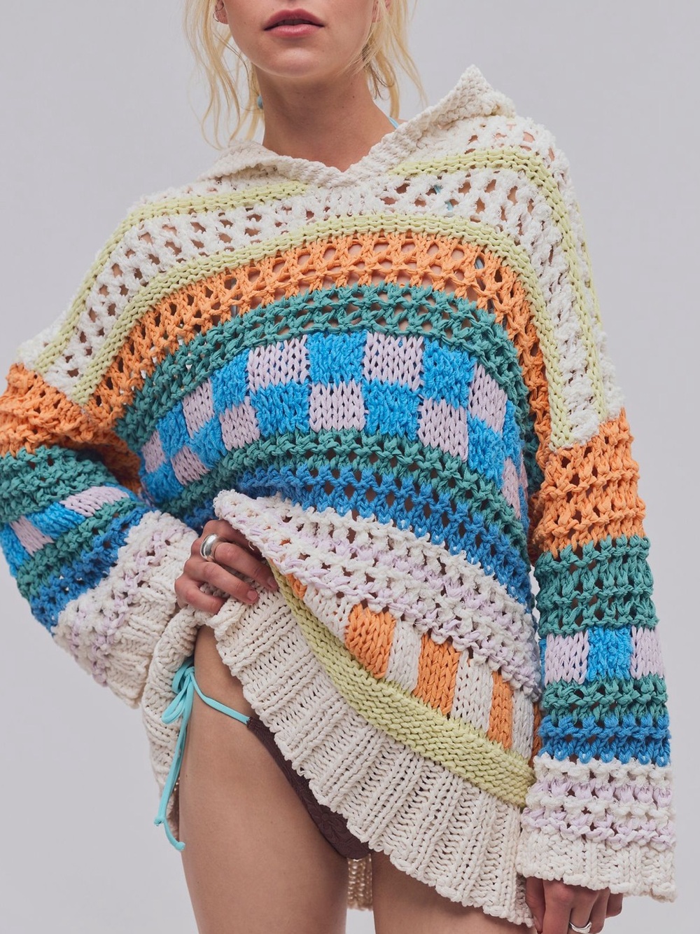 FREE PEOPLE - Poolside Crochet Hoodie - SIZE M/L